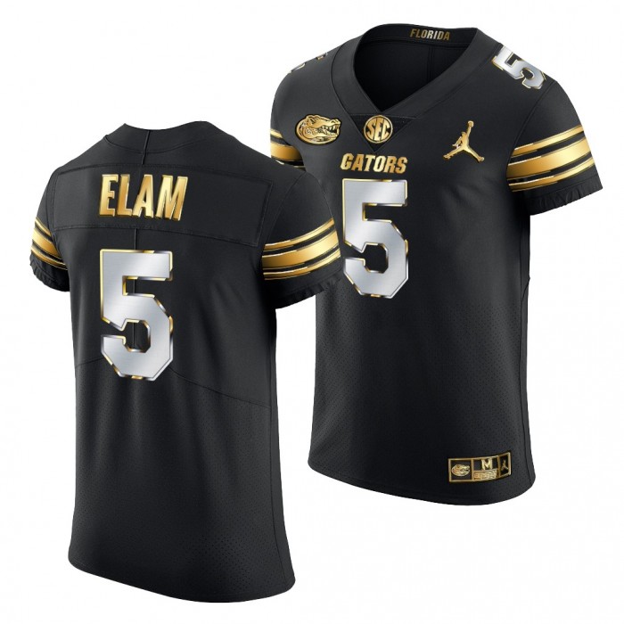 Florida Gators Kaiir Elam Golden Edition Jersey #5 Black College Football Uniform