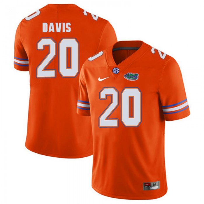 Florida Gators #20 Orange College Football Malik Davis Player Performance Jersey