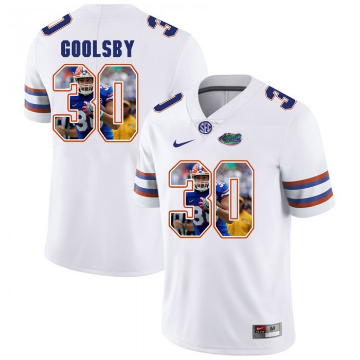 Florida Gators Football White College DeAndre Goolsby Jersey