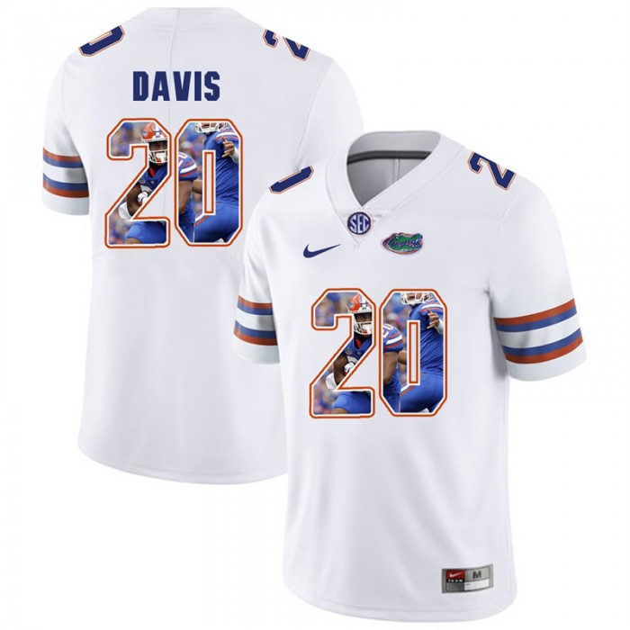 Florida Gators Football White College Malik Davis Jersey