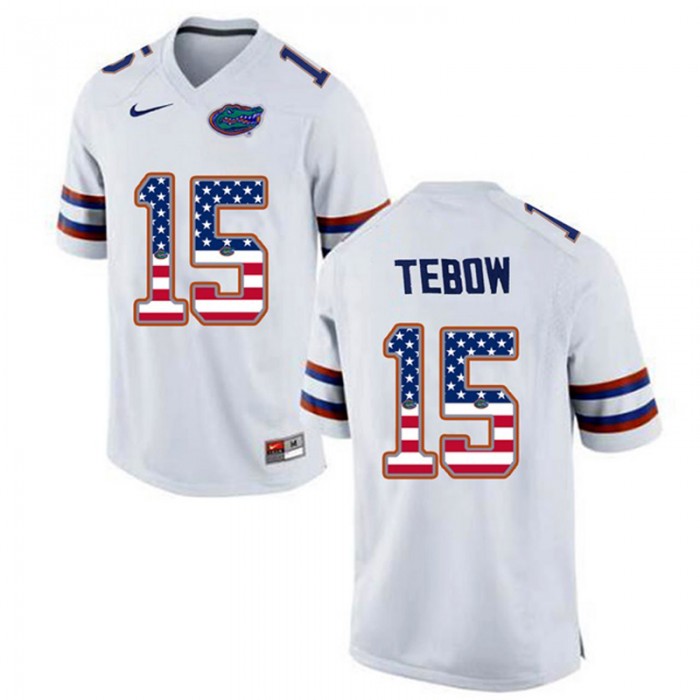 2017 US Flag Fashion Male Florida Gators Tim Tebow White College Football Limited Jersey