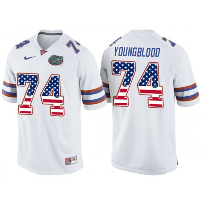 2017 US Flag Fashion Male Florida Gators Jack Youngblood White College Football Limited Jersey