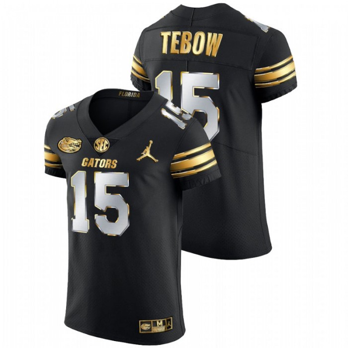 Tim Tebow Florida Gators Golden Edition Black Authentic Jersey
