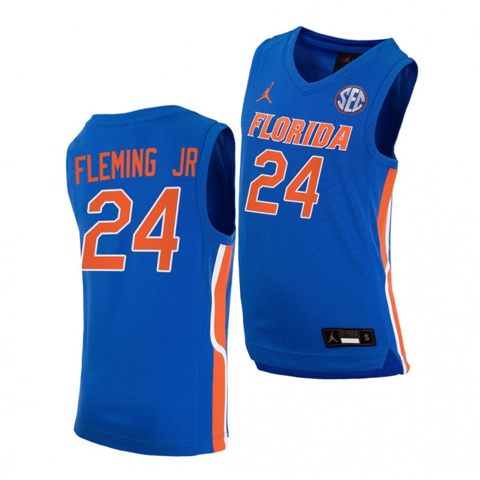 Phlandrous Fleming Jr. #24 Florida Gators 2021-22 College Basketball Replica Royal Jersey