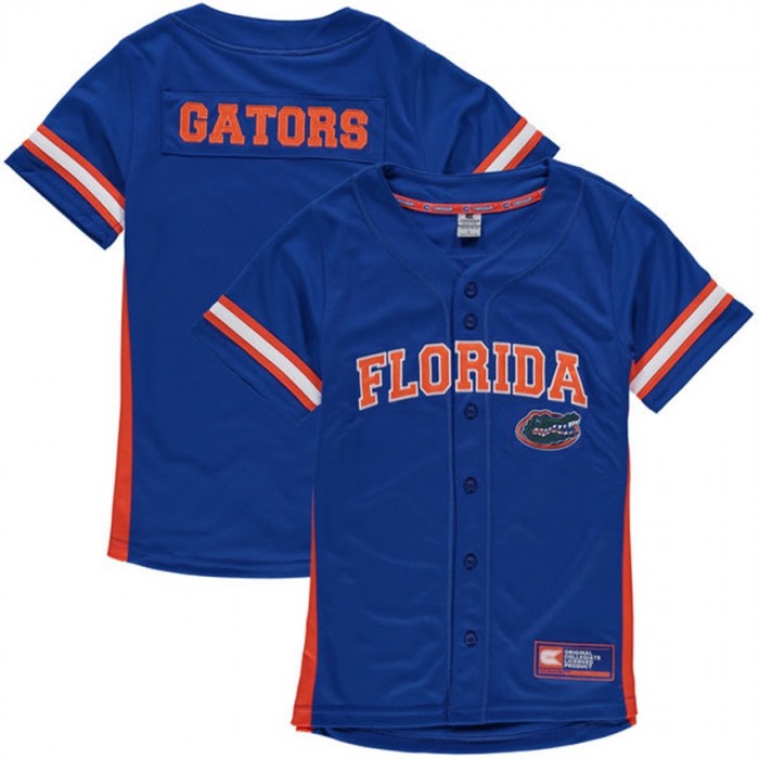 Youth Florida Gators Royal Button-Up Strike Zone Baseball Jersey