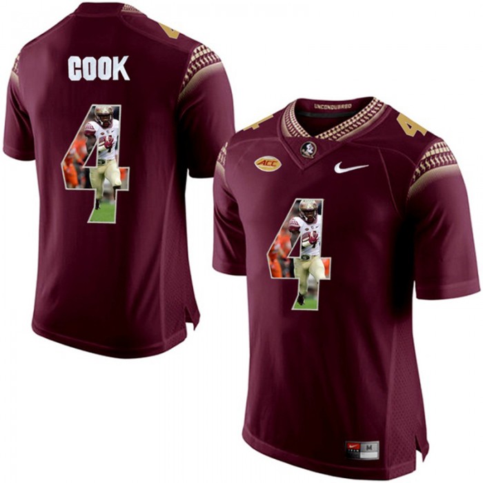 Florida State Seminoles Dalvin Cook Red NCAA Football Limited Jersey Printing Player Portrait
