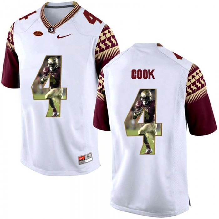 Florida State Seminoles Dalvin Cook White NCAA Football Limited Jersey Printing Player Portrait