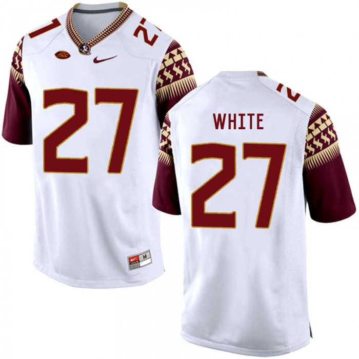 Marquez White Florida State Seminoles White College School Football Player Stitched Away Jersey