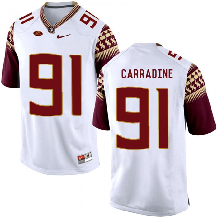 Tank Carradine Florida State Seminoles White College School Football Player Stitched Away Jersey