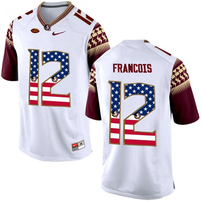 2017 US Flag Fashion Male Florida State Seminoles Deondre Francois White College Football Limited Jersey