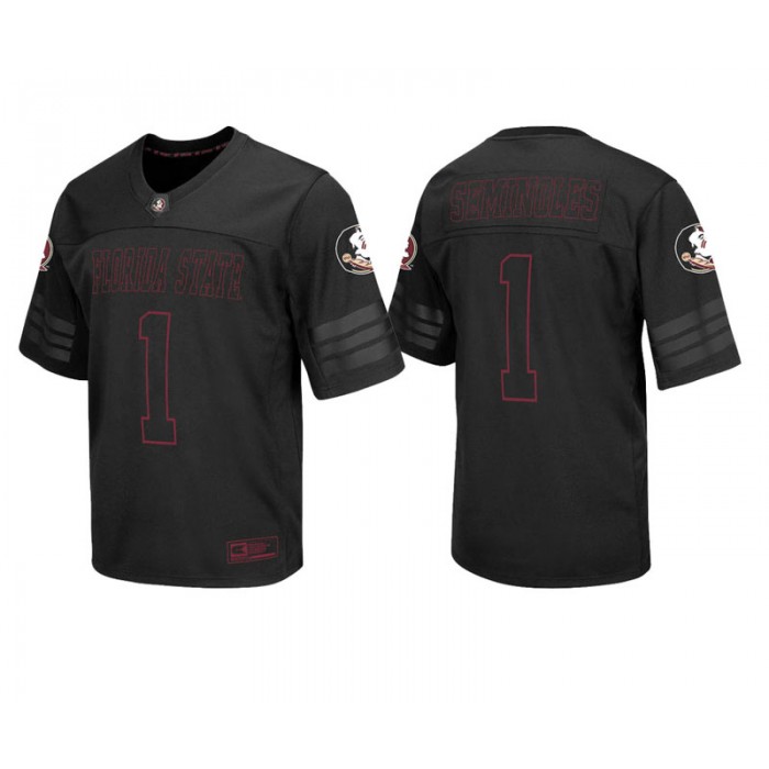 Florida State Seminoles #1 Male Black College Colosseum Blackout Football Jersey