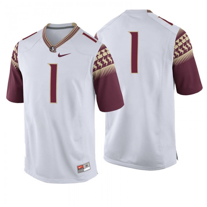 #1 Male Florida State Seminoles White College Football Game Jersey