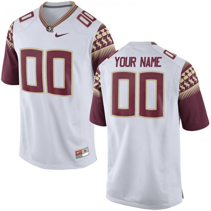 Male Florida State Seminoles #00 White College Limited Football Customized Jersey