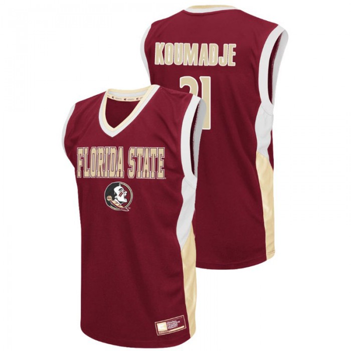 Florida State Seminoles College Basketball Red Christ Koumadje Fadeaway Jersey