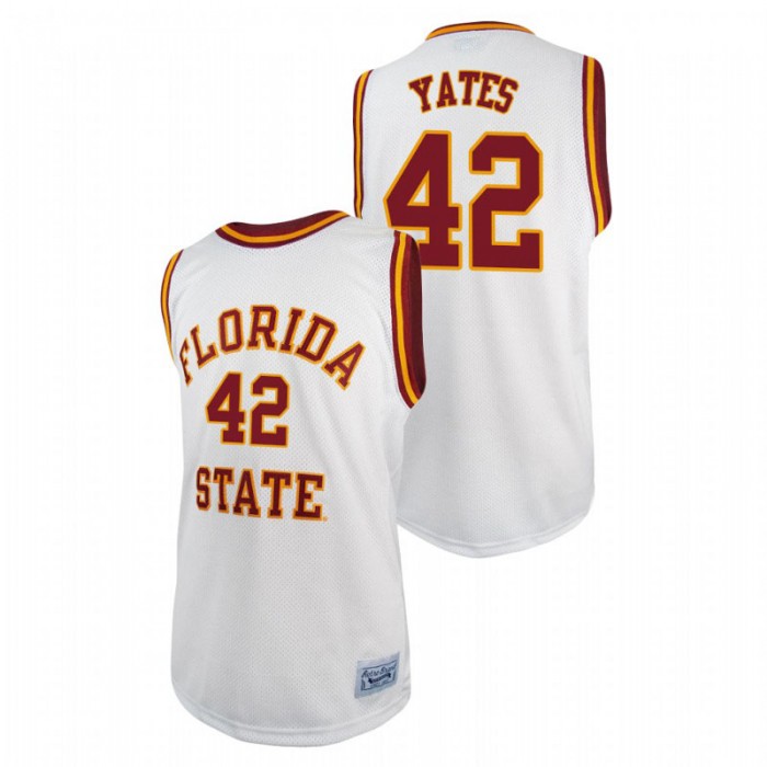 Florida State Seminoles Cleveland Yates Basketball Original Retro Jersey White For Men