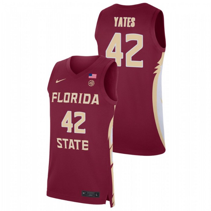 Florida State Seminoles Cleveland Yates Basketball Replica Jersey Red For Men