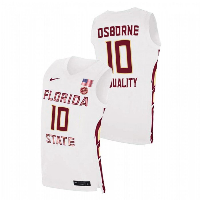 Florida State Seminoles Malik Osborne Jersey College Basketball White Equality Men