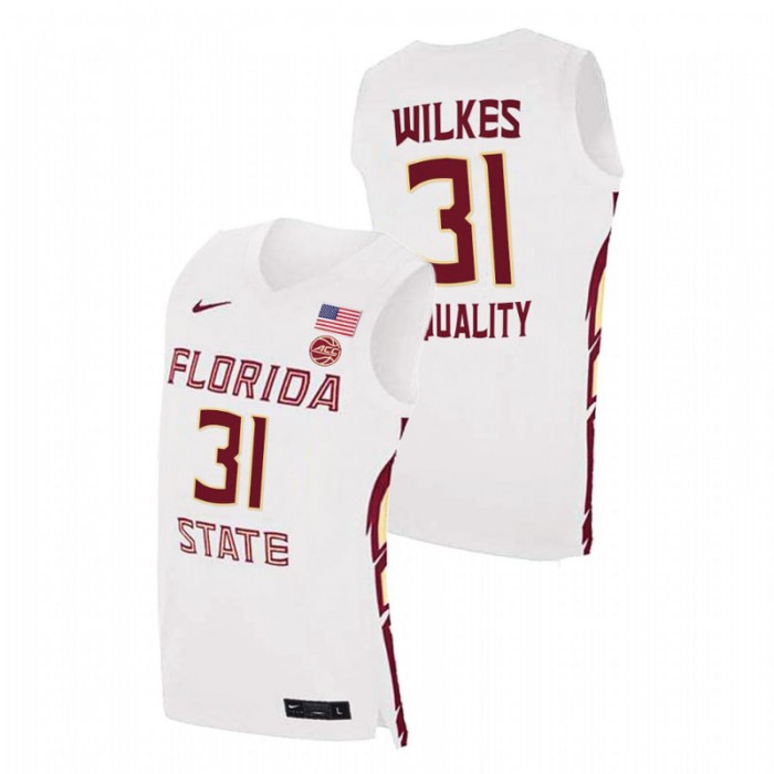 Florida State Seminoles Wyatt Wilkes Jersey College Basketball White Equality Men