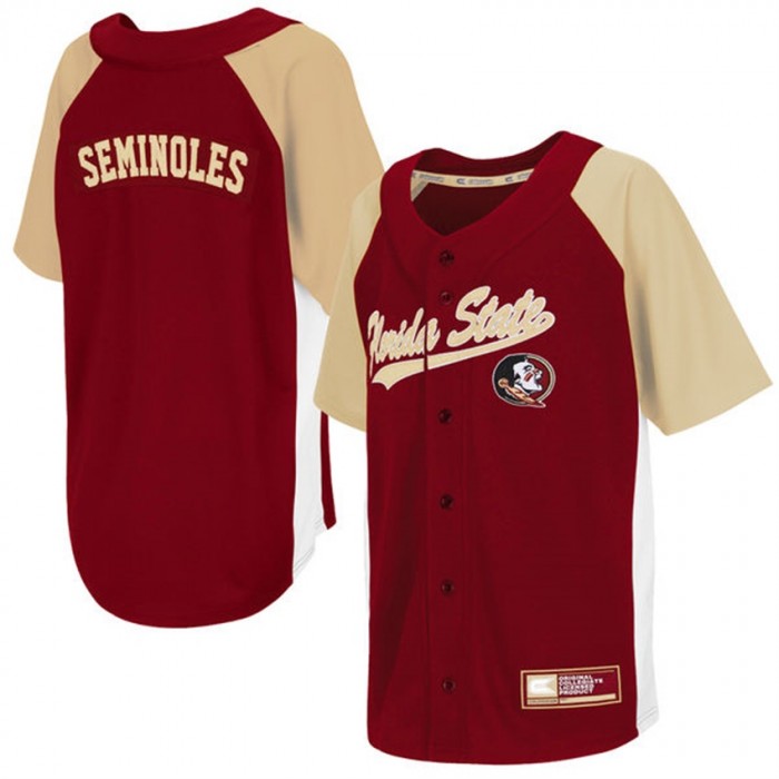 Youth Florida State Seminoles Garnet Button-Up Strike Zone Baseball Jersey
