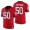 Georgia Bulldogs Warren Ericson Block Number Font Jersey #50 Red 2022 Chick-Fil-A Uniform