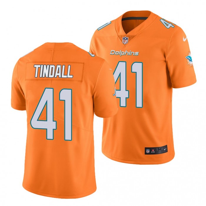 2022 NFL Draft Channing Tindall Jersey Miami Dolphins Orange Color Rush