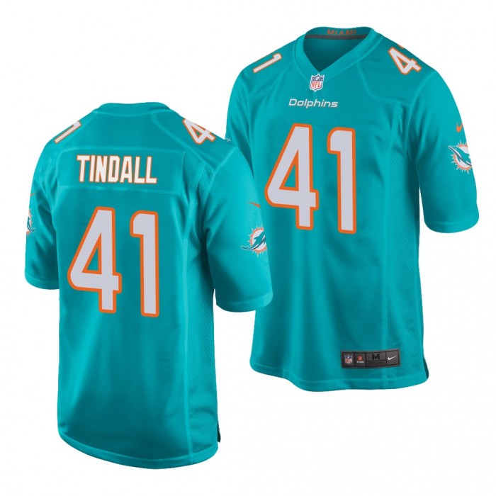 2022 NFL Draft Channing Tindall Jersey Miami Dolphins Aqua Game