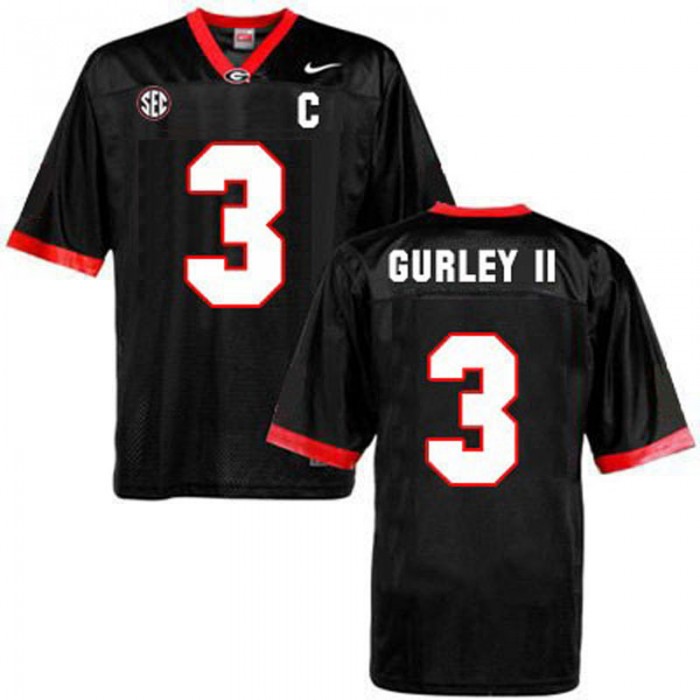 Georgia Bulldogs #3 Todd Gurley II Black Football For Men Jersey
