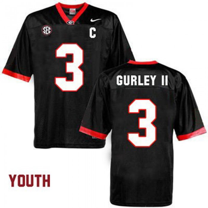 Georgia Bulldogs #3 Todd Gurley II Black Football Youth Jersey