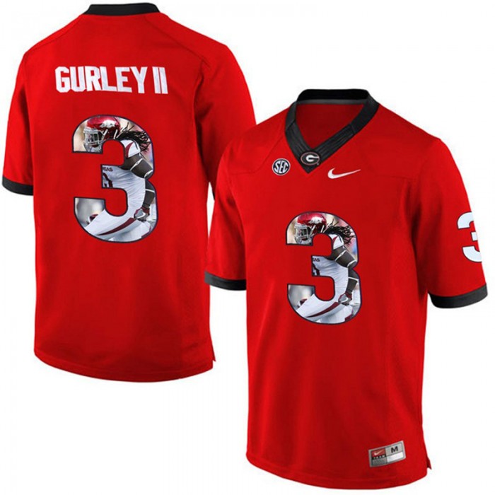 Georgia Bulldogs Todd Gurley II Red NCAA Football Limited Jersey Printing Player Portrait