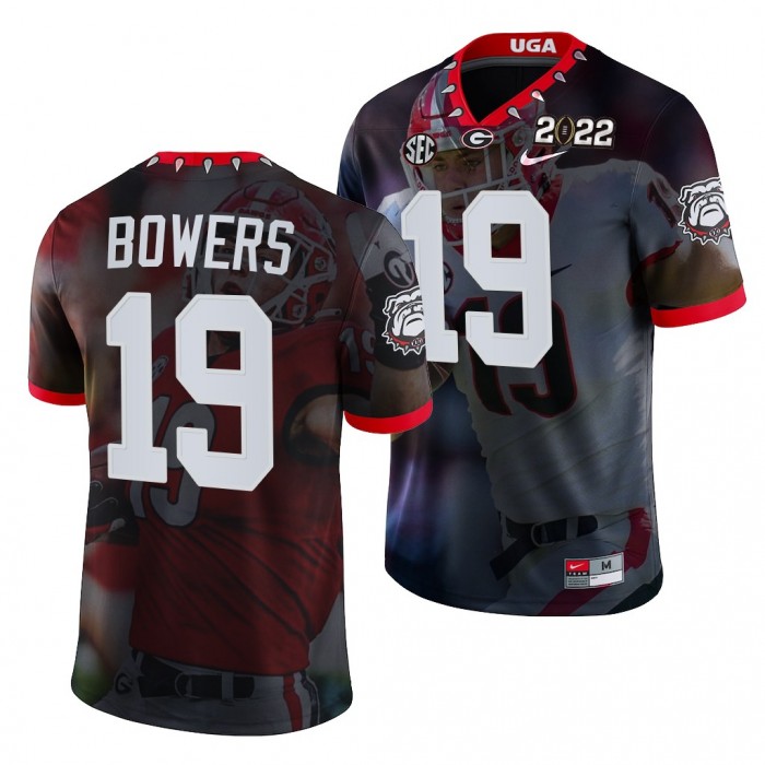Georgia Bulldogs Brock Bowers 2022 National Championship Jersey #19 Black Decisive Highlights Uniform