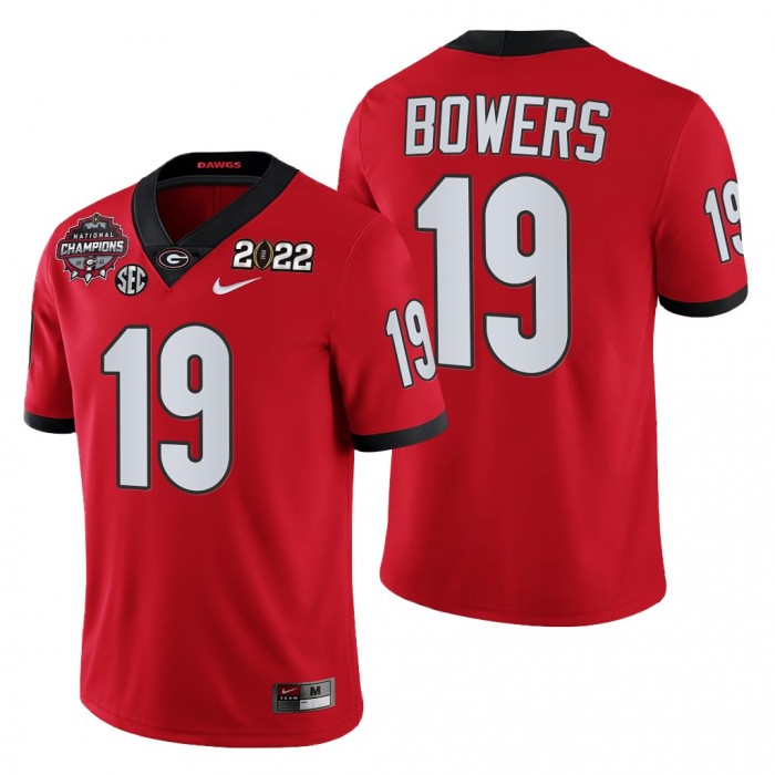 Georgia Bulldogs Brock Bowers 2021-22 CFP National Champions Jersey #19 Red Uniform
