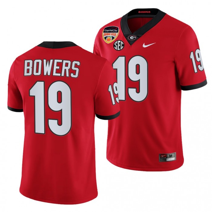Georgia Bulldogs Brock Bowers 2021 Orange Bowl Jersey #19 Red College Football Playoff Uniform