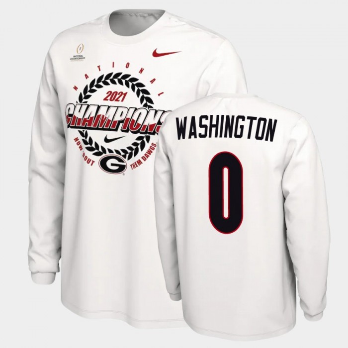 Men's Georgia Bulldogs 2021 National Champions Darnell Washington White Expression T-Shirt