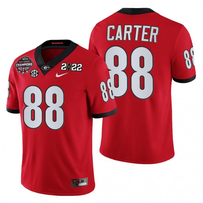 Georgia Bulldogs Jalen Carter 2021-22 CFP National Champions Jersey #88 Red Uniform