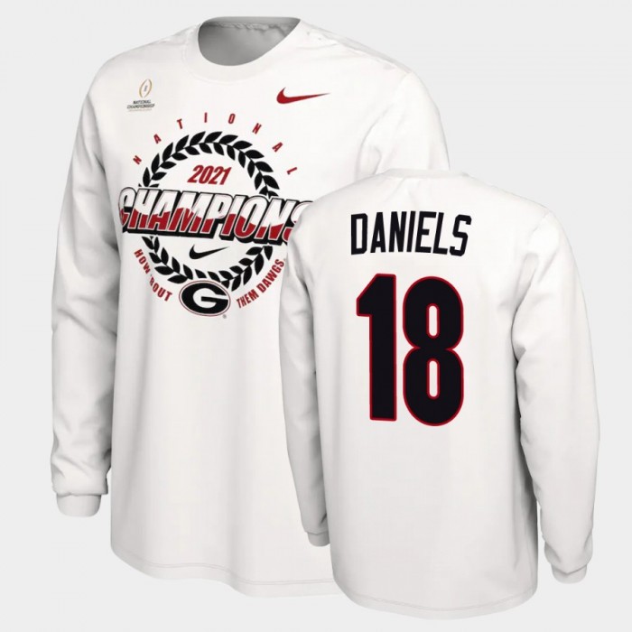 Men's Georgia Bulldogs 2021 National Champions JT Daniels White Expression T-Shirt
