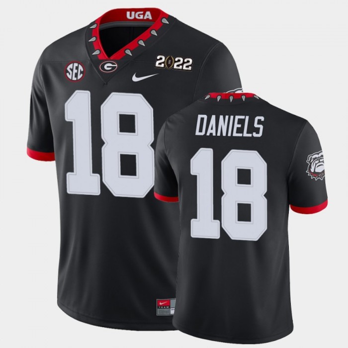 Men's Georgia Bulldogs #18 JT Daniels Black 2021 National Champions Game Jersey
