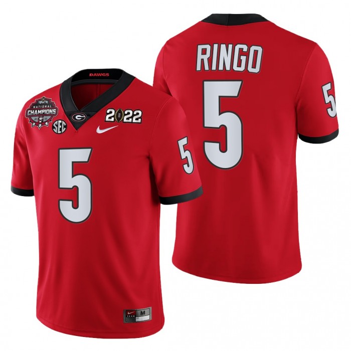 Georgia Bulldogs Kelee Ringo 2021-22 CFP National Champions Jersey #5 Red Uniform