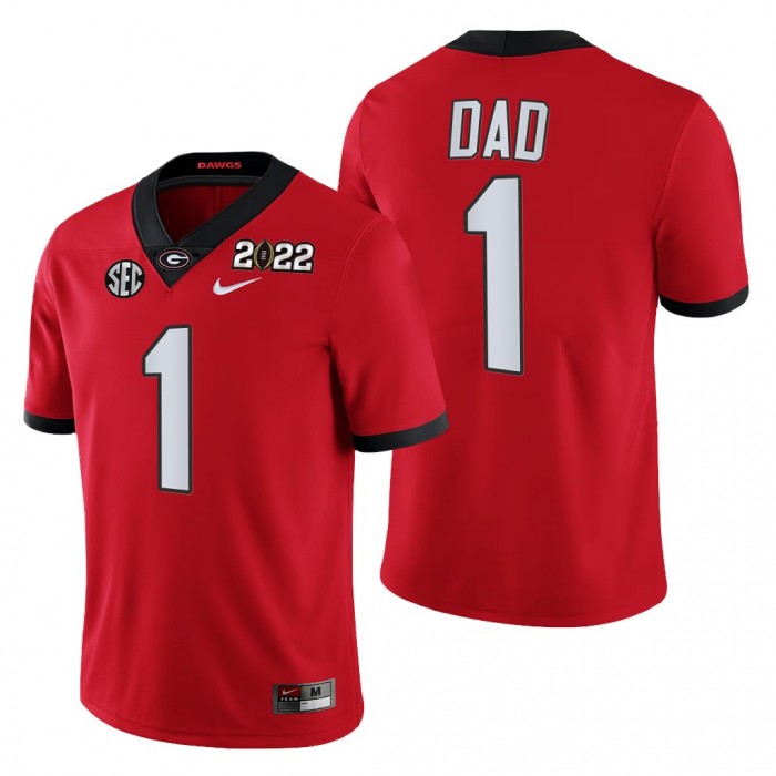 2022 Fathers Day Gift Georgia Bulldogs Greatest Dad Jersey Red