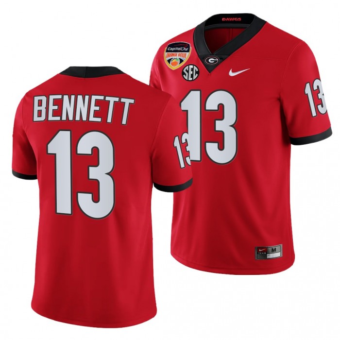 Georgia Bulldogs Stetson Bennett 2021 Orange Bowl Jersey #13 Red College Football Playoff Uniform