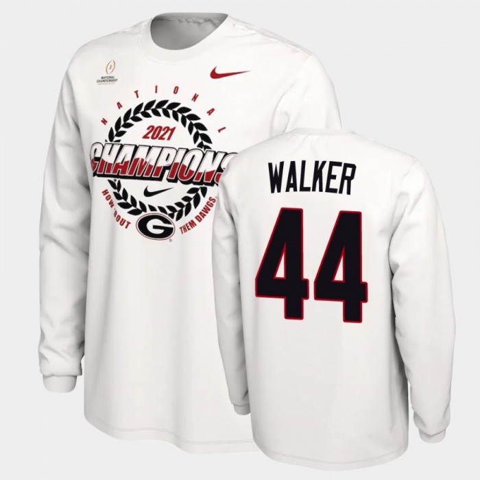 Men's Georgia Bulldogs 2021 National Champions Travon Walker White Expression T-Shirt