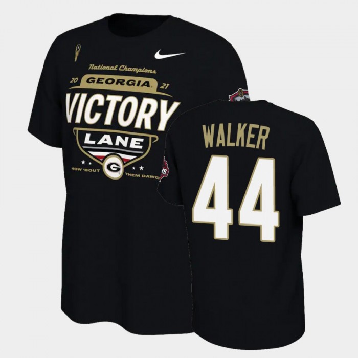 Men's Georgia Bulldogs 2021 National Champions Travon Walker Black Locker Room T-Shirt