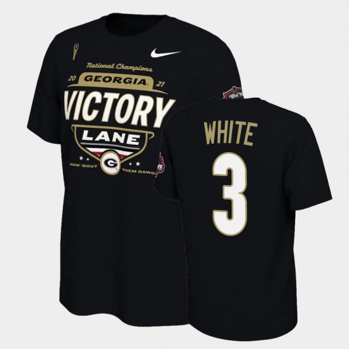 Men's Georgia Bulldogs 2021 National Champions Zamir White Black Locker Room T-Shirt