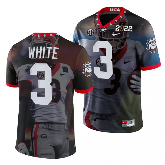 Georgia Bulldogs Zamir White 2022 National Championship Jersey #3 Black Decisive Highlights Uniform