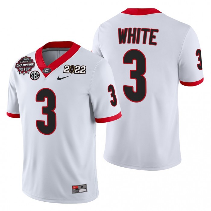 Zamir White Georgia Bulldogs 2021-22 CFP National Champions White 3 JerseyMen