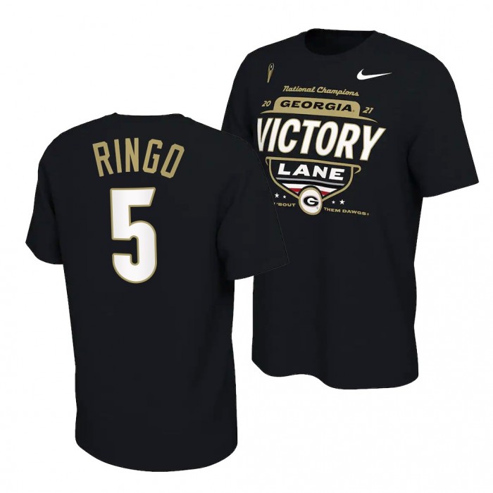 Kelee Ringo Georgia Bulldogs 2021 CFP National Champions Locker Room T-Shirt Black #5