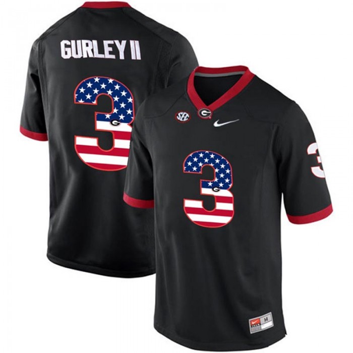 2017 US Flag Fashion Male Georgia Bulldogs Todd Gurley II Black College Football Limited Jersey