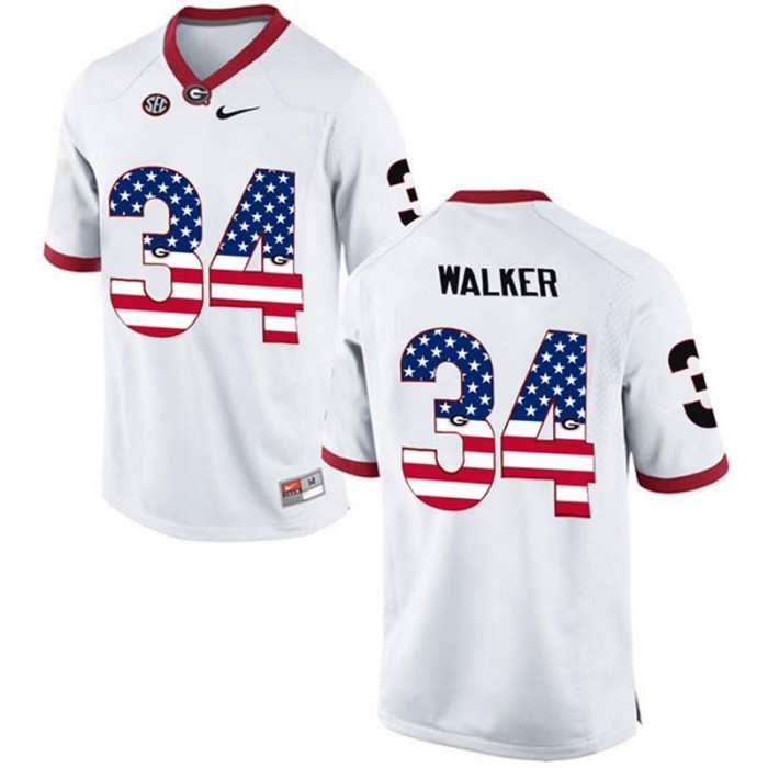 2017 US Flag Fashion Male Georgia Bulldogs Herchel Walker White College Football Limited Jersey