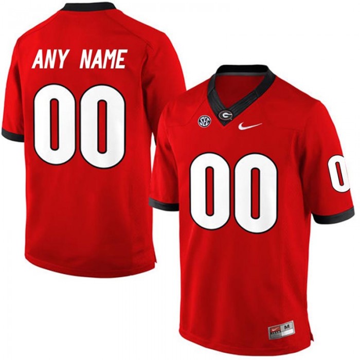 Male Georgia Bulldogs Red College Customized Limited Football Jersey