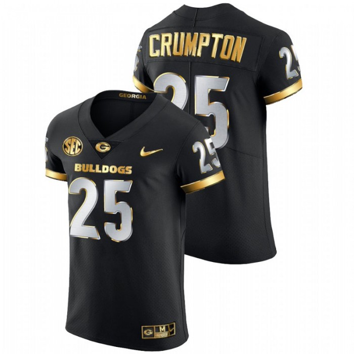 Ahkil Crumpton Georgia Bulldogs Golden Edition Authentic Black Jersey For Men