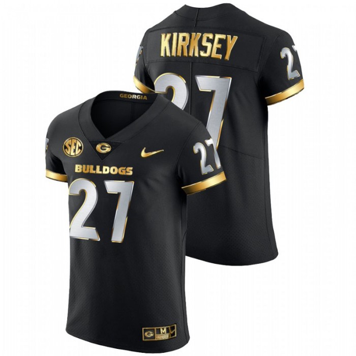 Austin Kirksey Georgia Bulldogs Golden Edition Authentic Black Jersey For Men